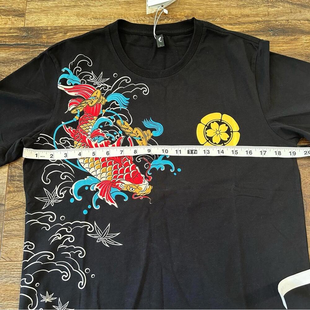 KOISEA Sukajan Style Red Koi Painted T Shirt in Black US Size S-M NWT - Picture 9 of 12